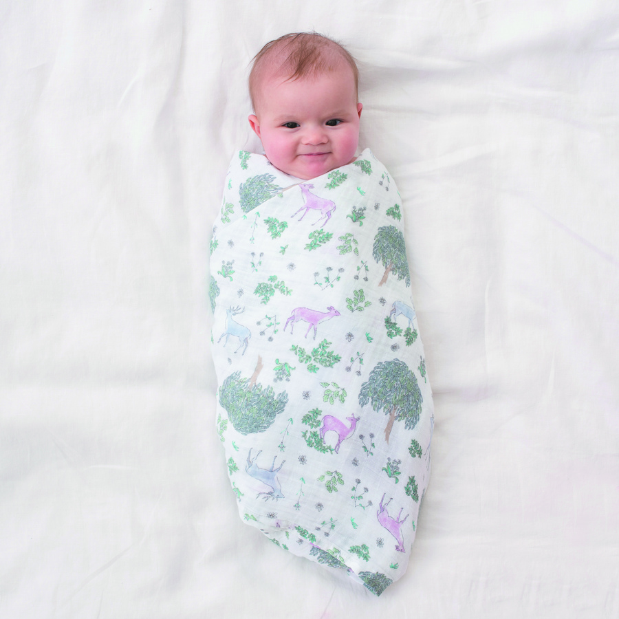 classic-swaddle-4pk-forest-fantasy-deer-stag-rabbit-flowers