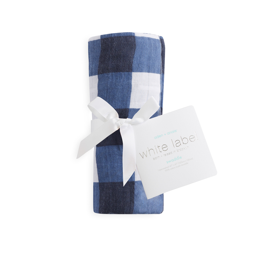 Annabelle Delivery Robe & Navy Blue Swaddle Blanket Set ...