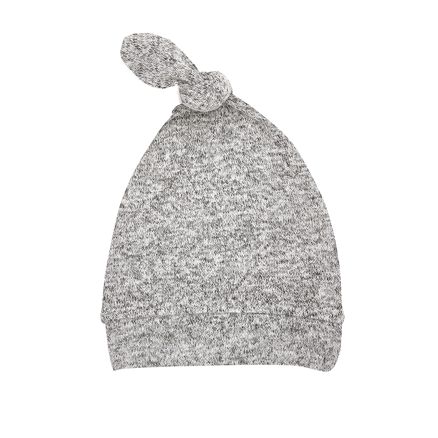 grey knitted baby hat